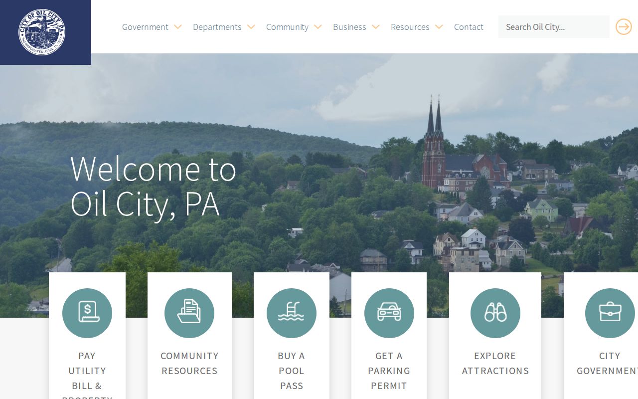 Oil City criminal records and official municipal contact page